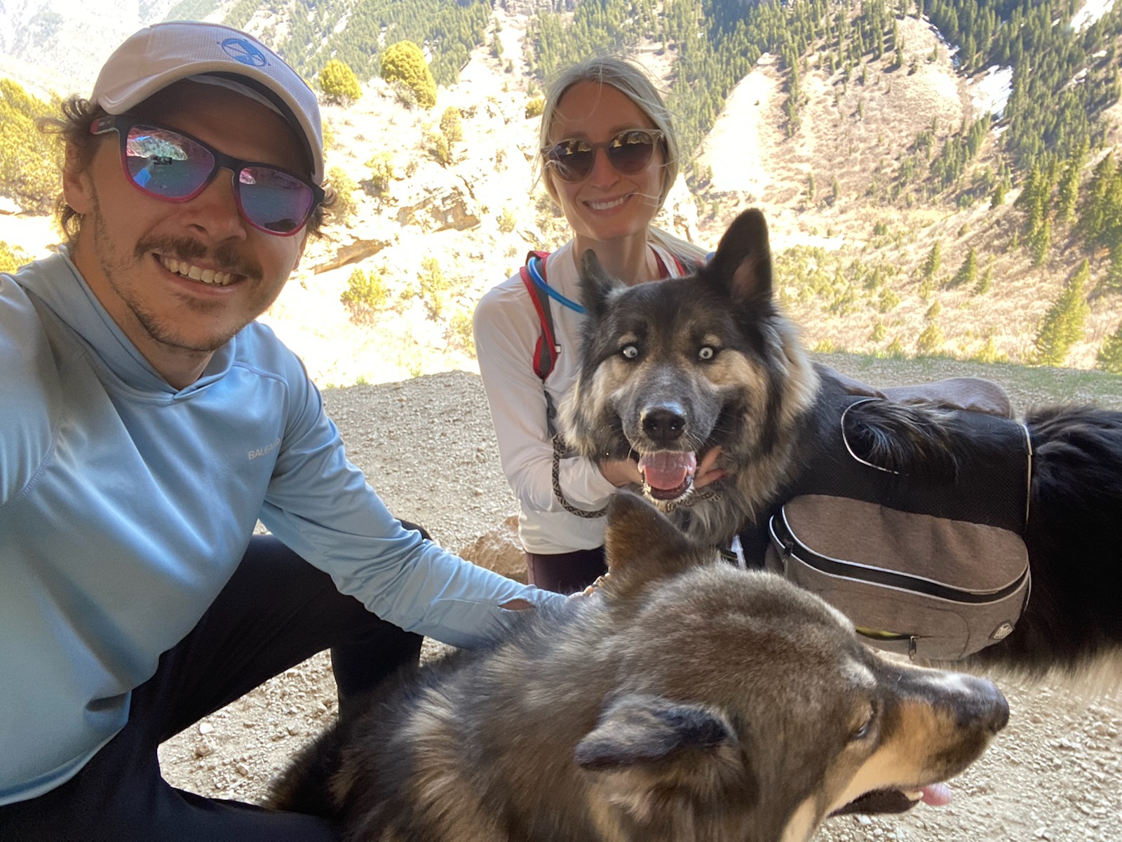 Shane, Morgan, Zuko, and Nova at the Wind Caves in Logan Canyon, UT.
